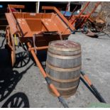 Pony Box Trap, painted brown, iron shod wheels