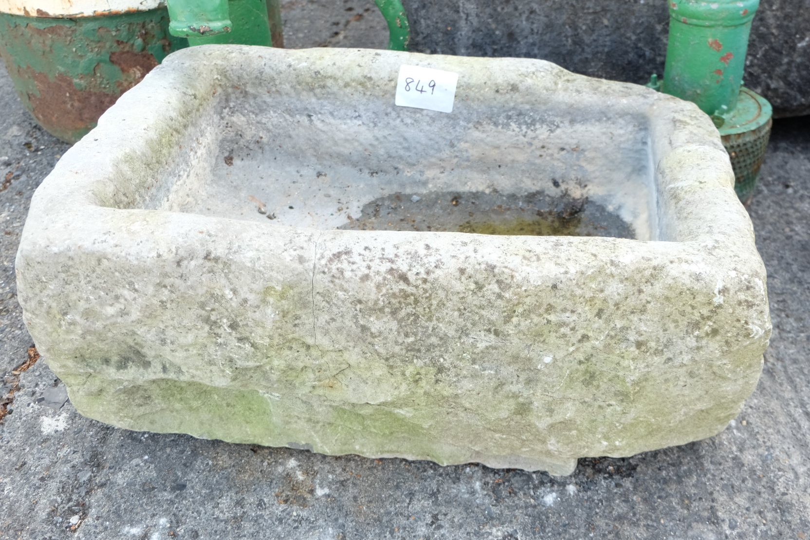 Small Sandstone Trough, rectangular shaped, 23”l x 17”w