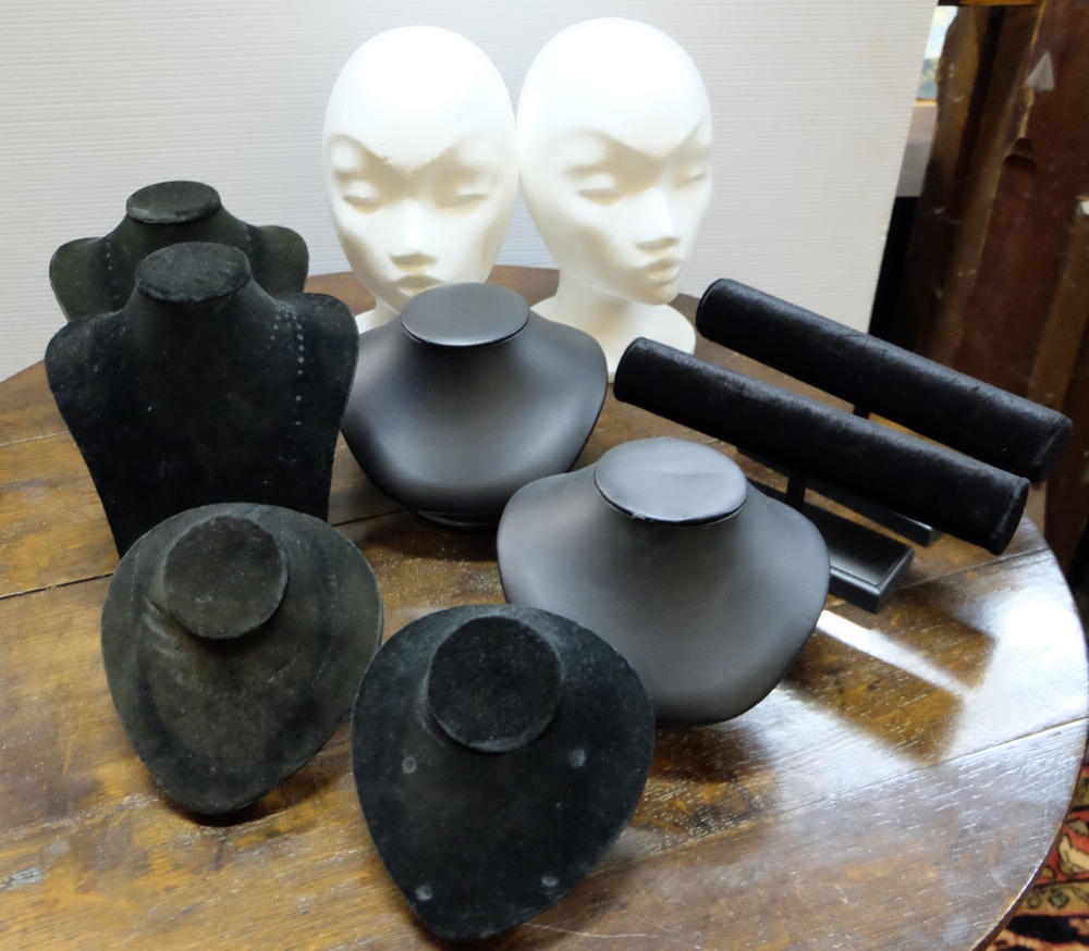 10 Shop Jewelry Display Holders incl. 2 foam heads