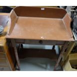 Irish Antique Pine Washstand, with drawer, turned legs, 39”