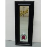 An original gilded “Shell” Advertising Mirror, in a moulded ebony frame, 29.5”h x 11.5”wide