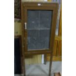 Pine and medite Meat Safe, raised on square legs, 24”w x 61”h