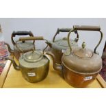 3 copper kettles (2 electric) & 1 brass kettle (4)