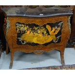 Serpentine front French Commode/Chest, with black marble top, over 2 drawers with gilt handles,