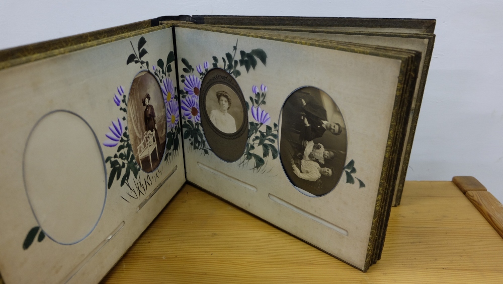 Victorian photograph Album, with Japanese lacquered cover, featuring a rickshaw (no photographs - Image 2 of 2