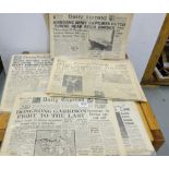 15 English newspapers, covering WWII headlines, 1940’s - 1944