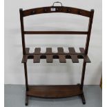 Edwardian Mahogany Boot / Whip Rack, with stretcher shelf, 3ft h