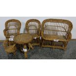 Wicker Model of Sitting Room Suite incl. couch, 3 chairs, round table (5)