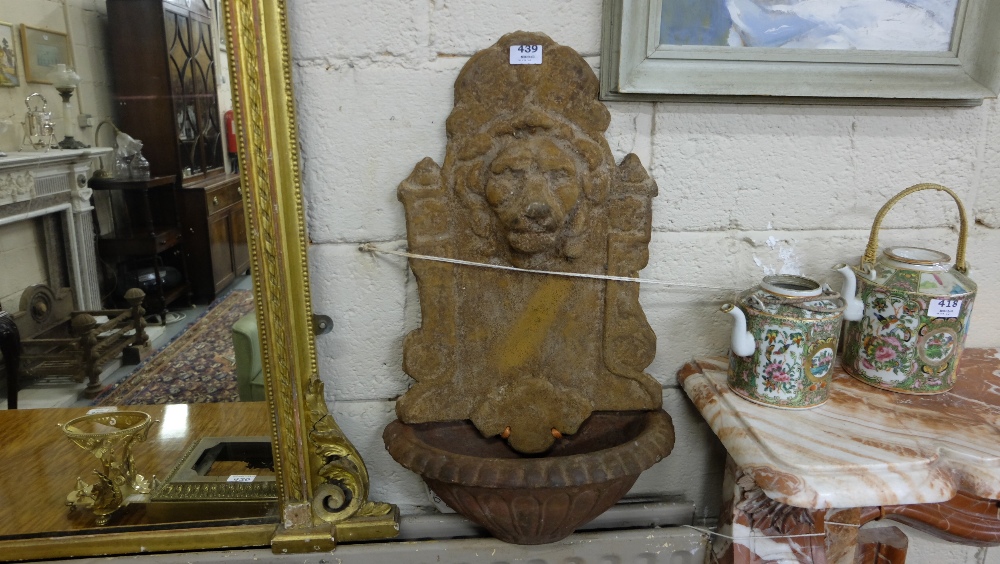 Matching Pair of Cast Iron Wall Fountains, featuring lion masks, 26”h x 15”w - Image 2 of 2