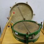 2 Pipe Drums – early 20thC, 1 with adjustable metal frame