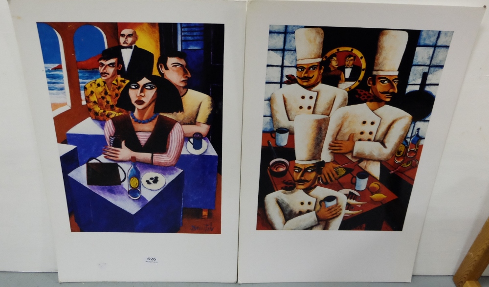 Two Graham Knuttel Prints on Card, each 20”w x 30”h, proofed by the Apollo Gallery, Duke St “The