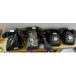 4 NT Telecom etc phones from the 1960’s & an old car phone handset (5)