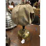 19th. C. brass paraffin table lamp.