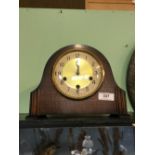 Edwardian Oak Mantle clock with Westminster chime.