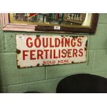 Original GOULDINGS FERTILISERS Sold Here enamel sign.