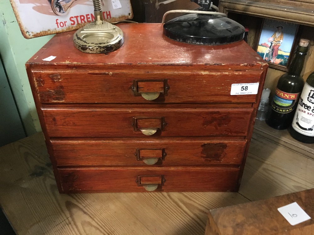 Painted pine desk filing cabinet.