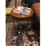 Edwardian inlaid mahogany window table.