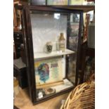 Original RALPH DOUST Furrier YORK and BOGNOR glazed shop display cabinet.