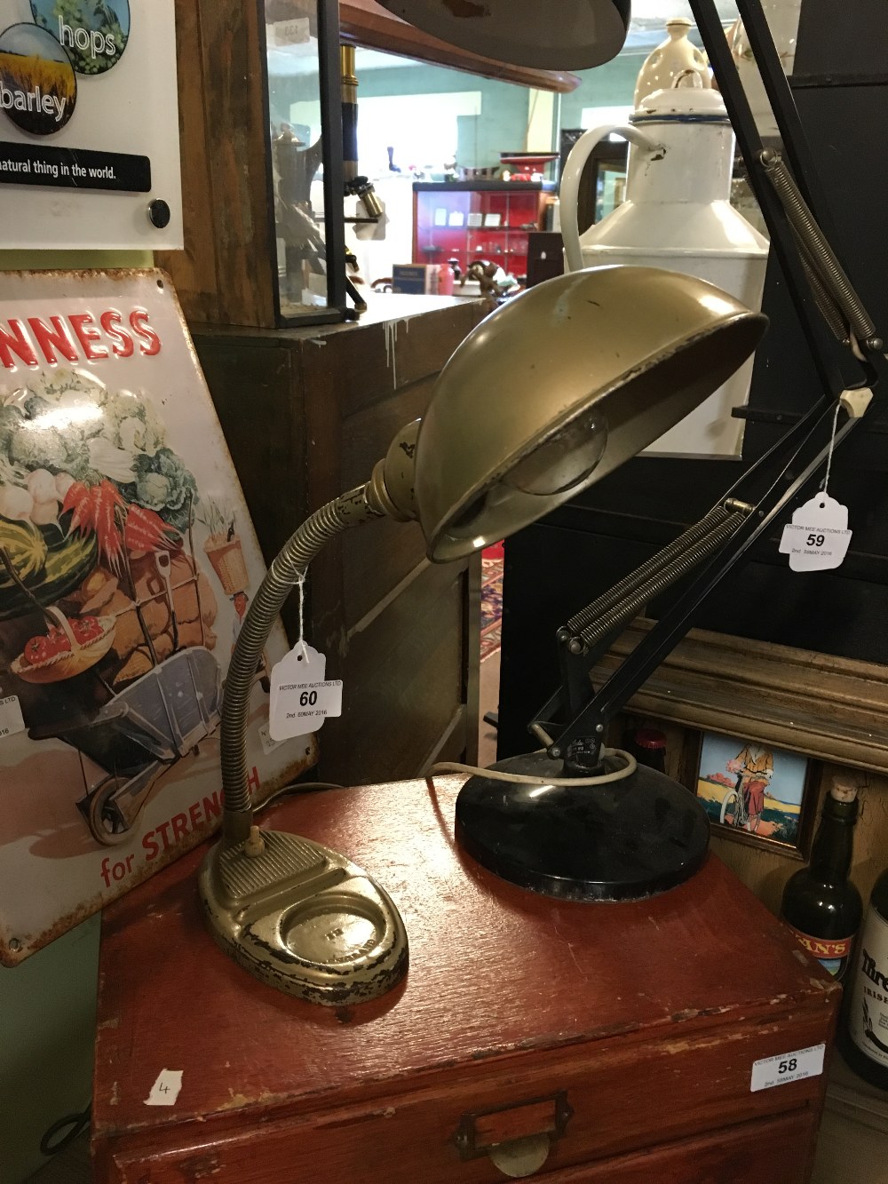 1940's industrial angle poise desk lamp.