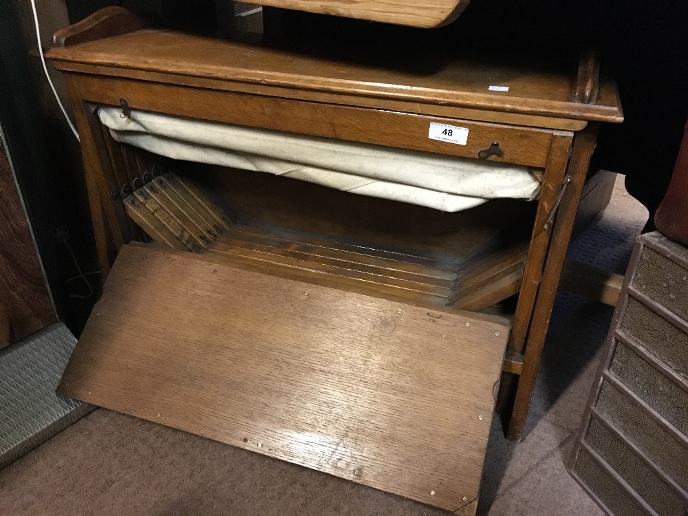 Unusual late 19th. C. oak camp bed.