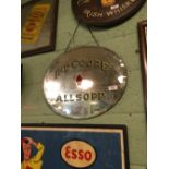 Original IND COOPE ALLSOP advertising mirror.