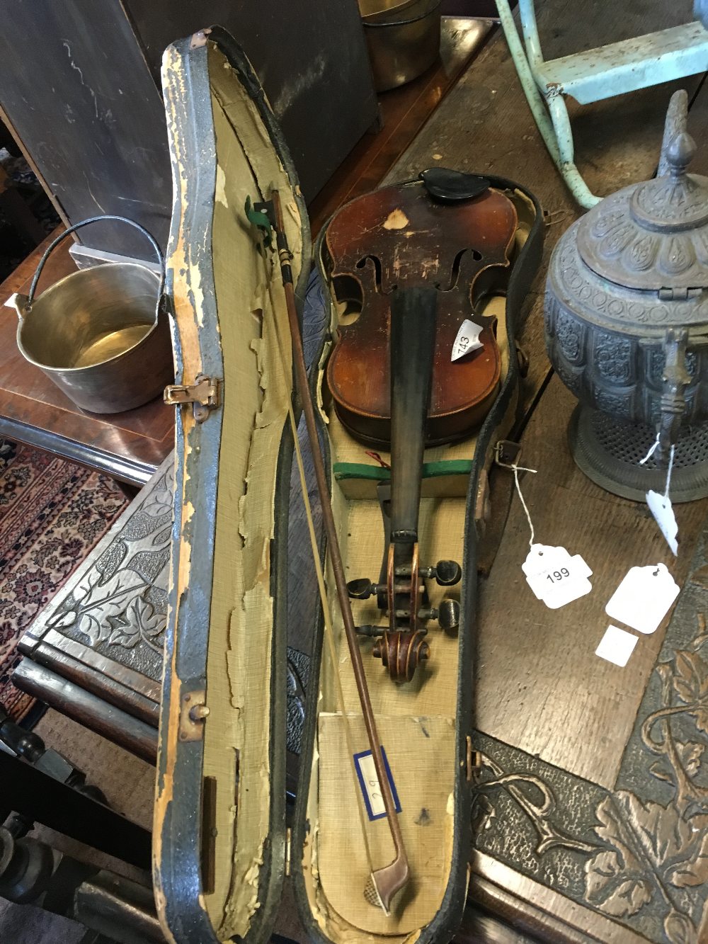 Violin in case.