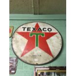 Original large circular TEXACO T enamel sign.