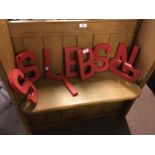 BLESSINGS shop front letters.