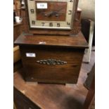 1930's Art Deco oak and chrome storage box