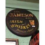 JAMESON IRISH WHISKEY Distilled in Dublin wooden advertisment.