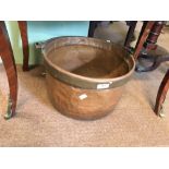 Large copper and brass coal bucket.