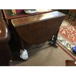 Victorian walnut Pembroke table in need of restoration.