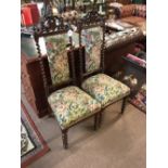 Pair of Victorian rosewood hall chairs.