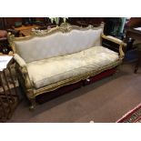 Victorian carved giltwood couch in the Italian style. { 183cm W }.