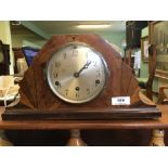 Art Deco inlaid walnut mantle clock.