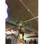 19th. C. brass hanging lamp.