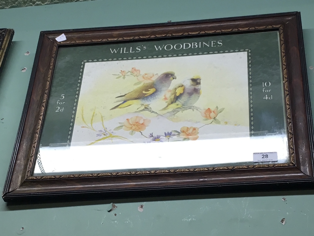 Original WILL'S WOODBINES advertisement.