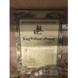 King William's Prayer.