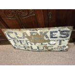 Original CLARKES PERFECT PLUG enamel sign.