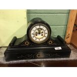 Victorian slate drum head mantle clock.