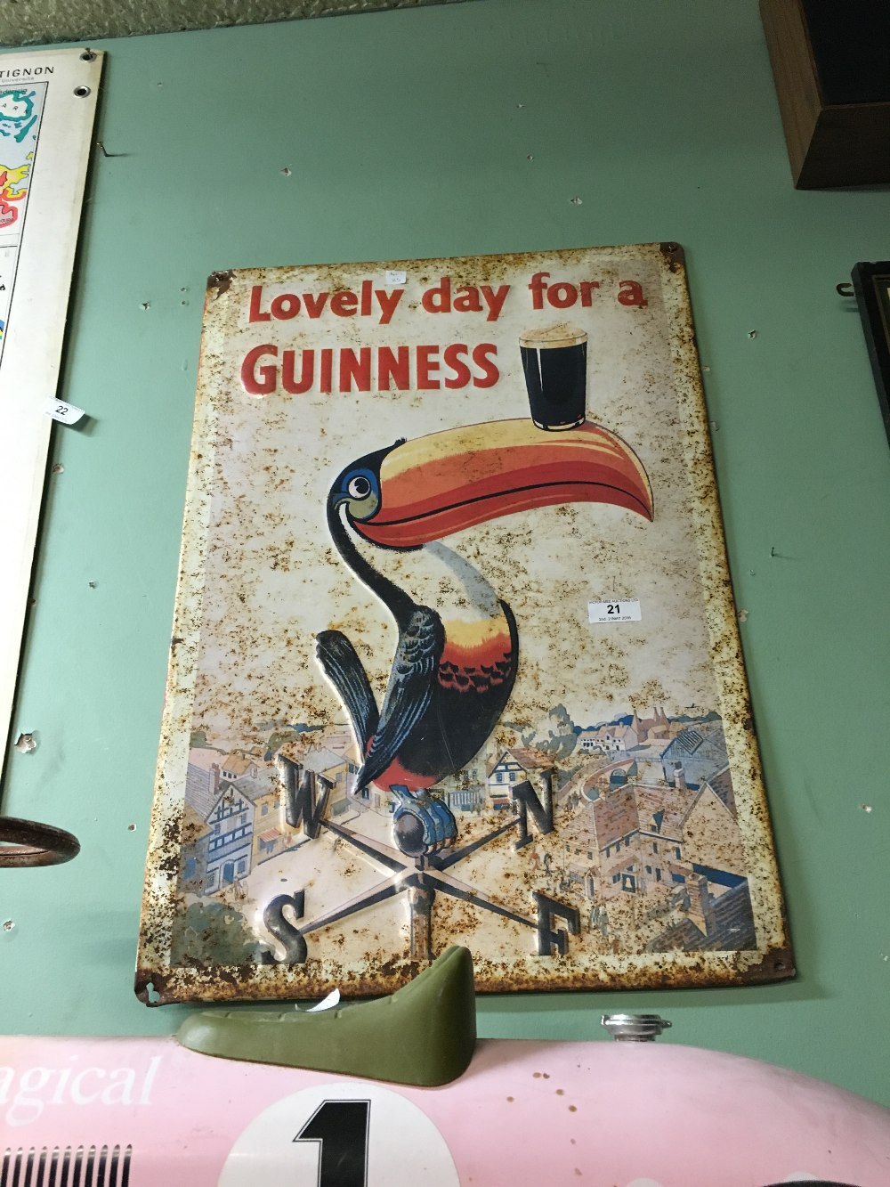 1970's LOVELY DAY FOR A GUINNESS tin plate advertisement.