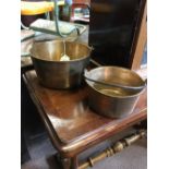 Two 19th. C. brass jelly pans.