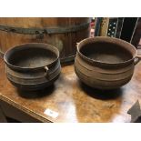 Two 19th. C. metal pots.