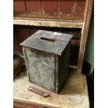 19th. C. painted pine church collection box.
