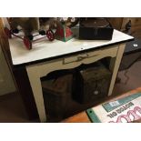 1930's pine kitchen table with original enamel top.