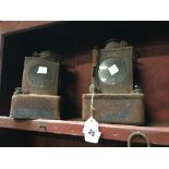 Pair of late 19th. C. railway signal lamps.