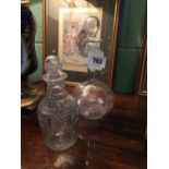 Two 19th. C. glass decanters.