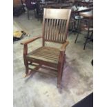 Modern oak rocking chair.