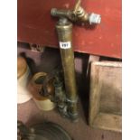 Unusual C19th. Brass pump.