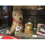 Two 1960's stuffed dogs - one clockwork.